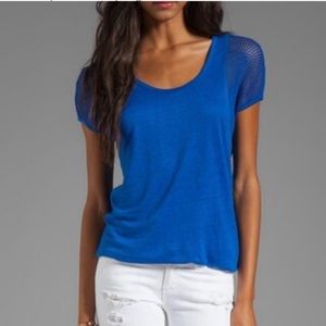 Navy Mesh Sleeve Top